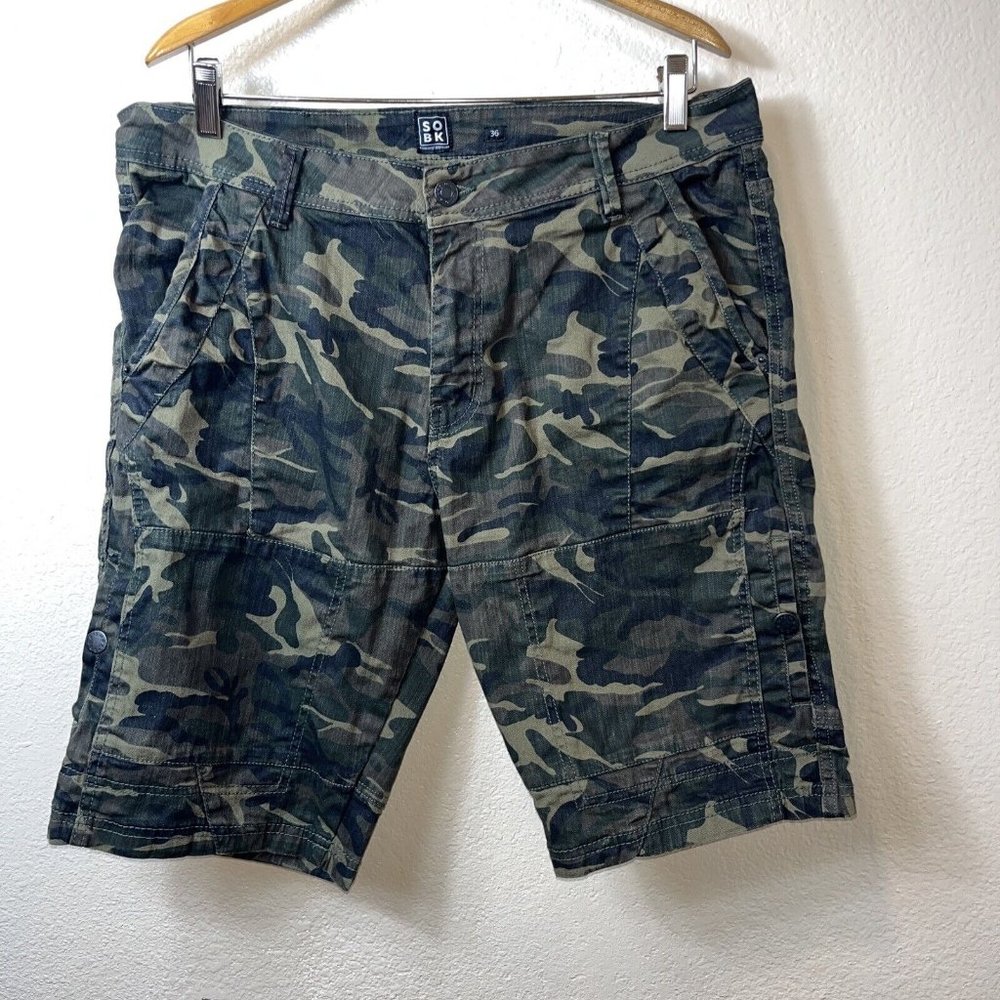 Camo Cargo Shorts Size 36 SOBK Hunting Camping Camouflage